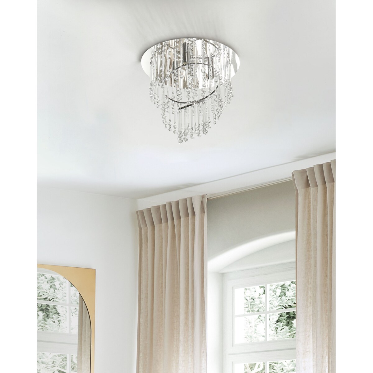 Żyrandol kryształowy 45 cm srebrny ESMELLE