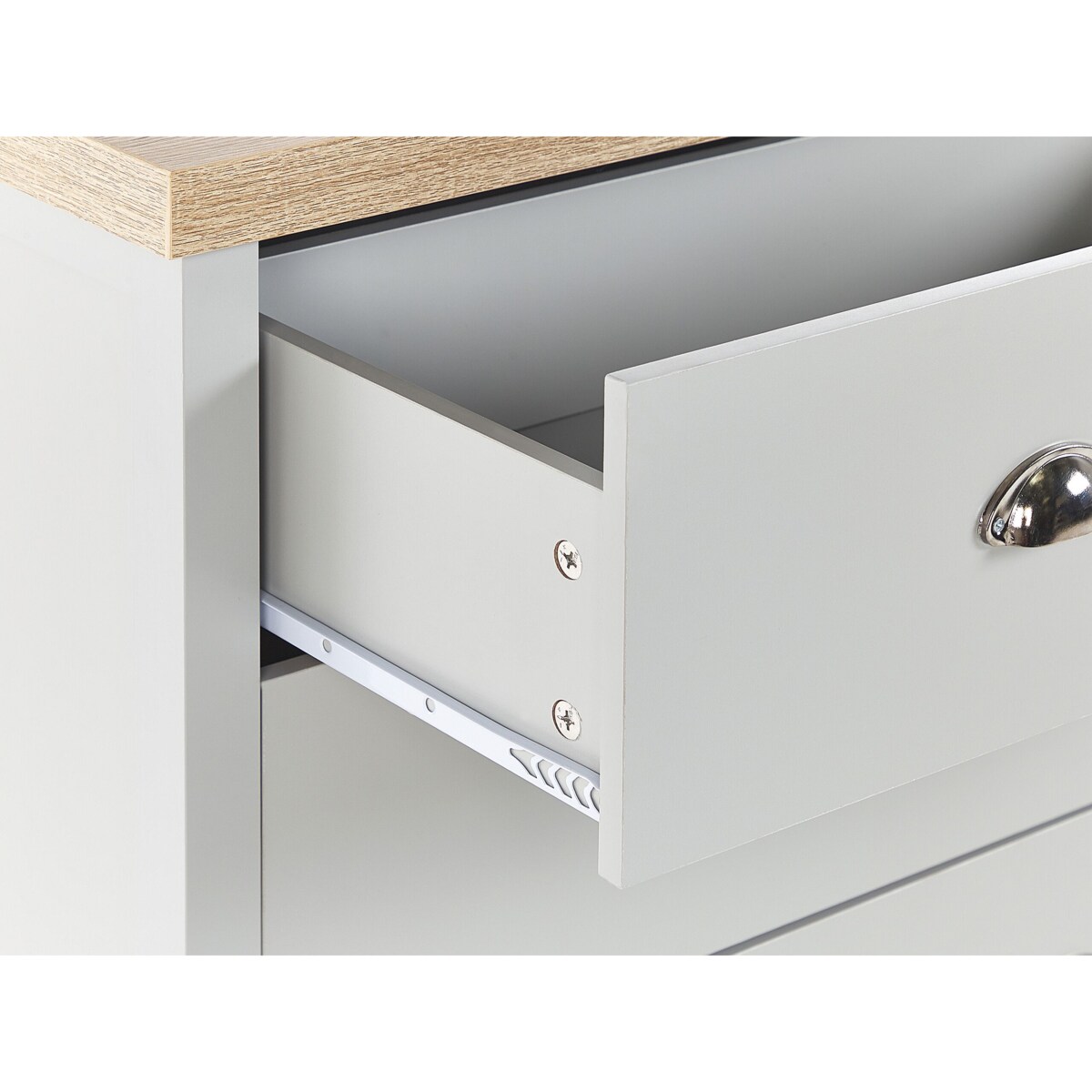 Komoda 4 szuflady szara CLIO