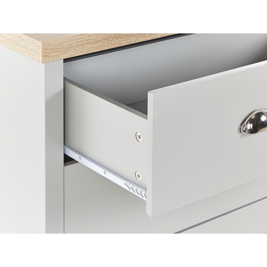 Komoda 4 szuflady szara CLIO