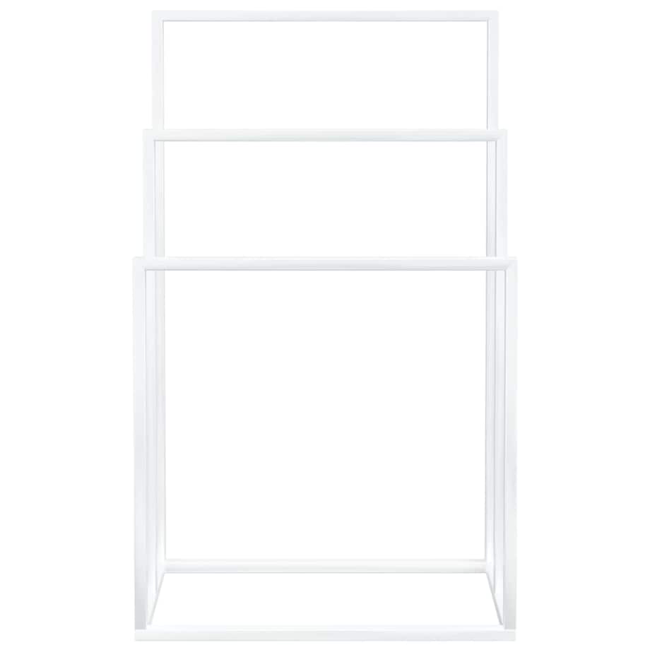 vidaXL Wolnostojący wieszak na ręczniki, biały, 48x24x79 cm, żelazny