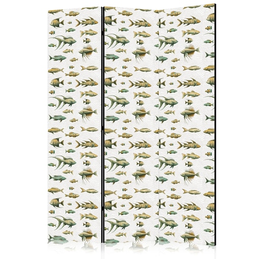 Parawan dwustronny Zwierzęta 135x172 cm 3-częściowy biały