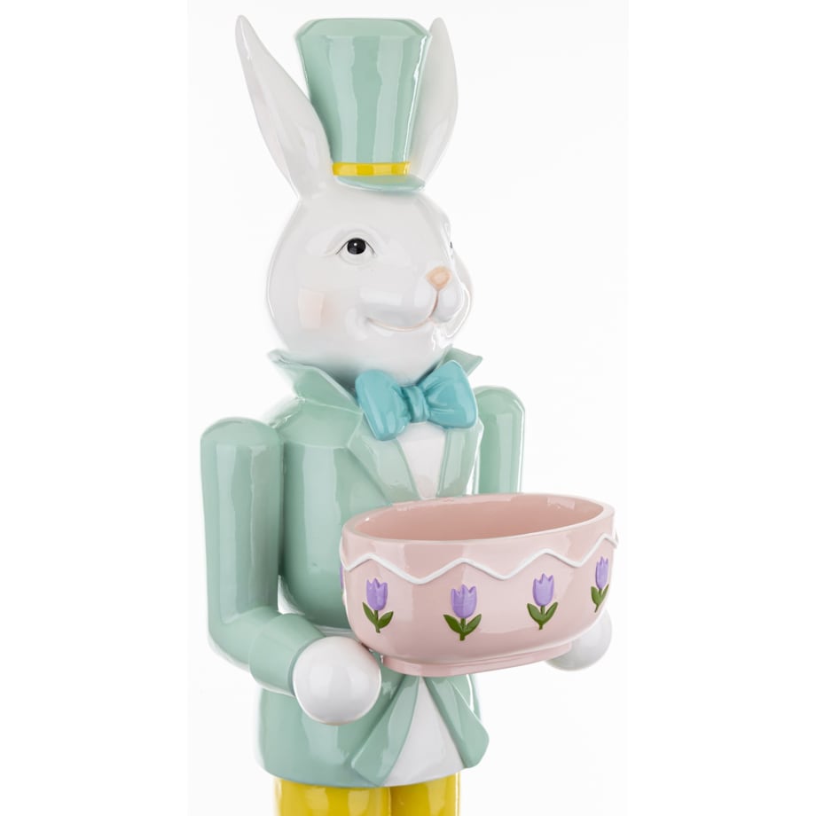 Figurka - Królik w mundurze 96x25x26 cm JUNDIUN z doniczką