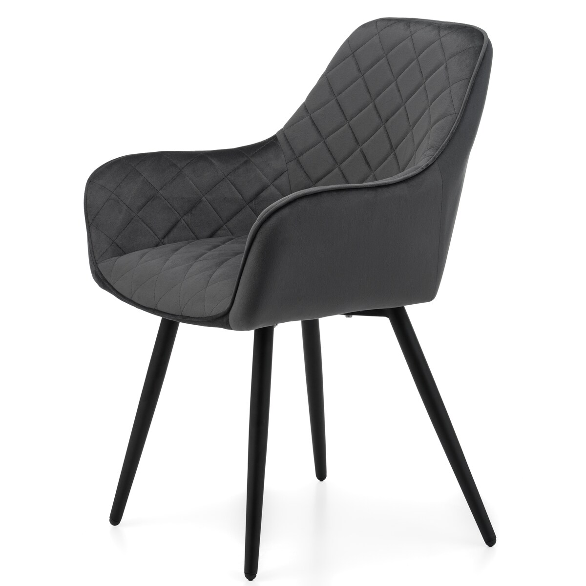 Krzesło tapicerowane COLIN aksamit velvet welur do salonu jadalni szary