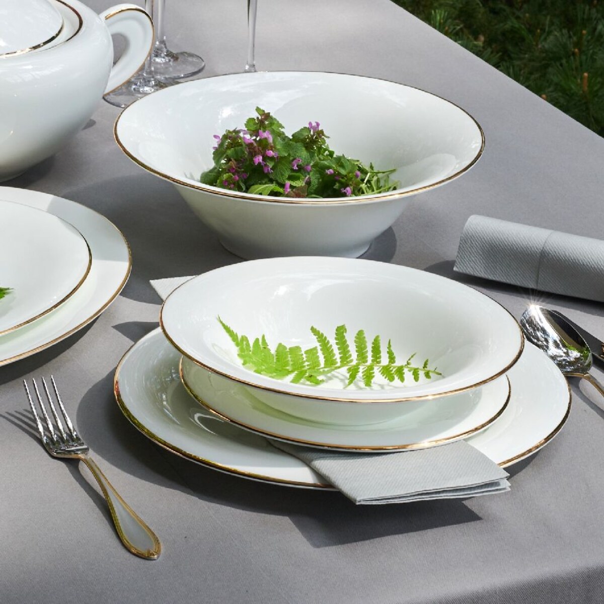 VILLA ITALIA Talerz płytki porcelanowy 28 cm NAOMI GOLD