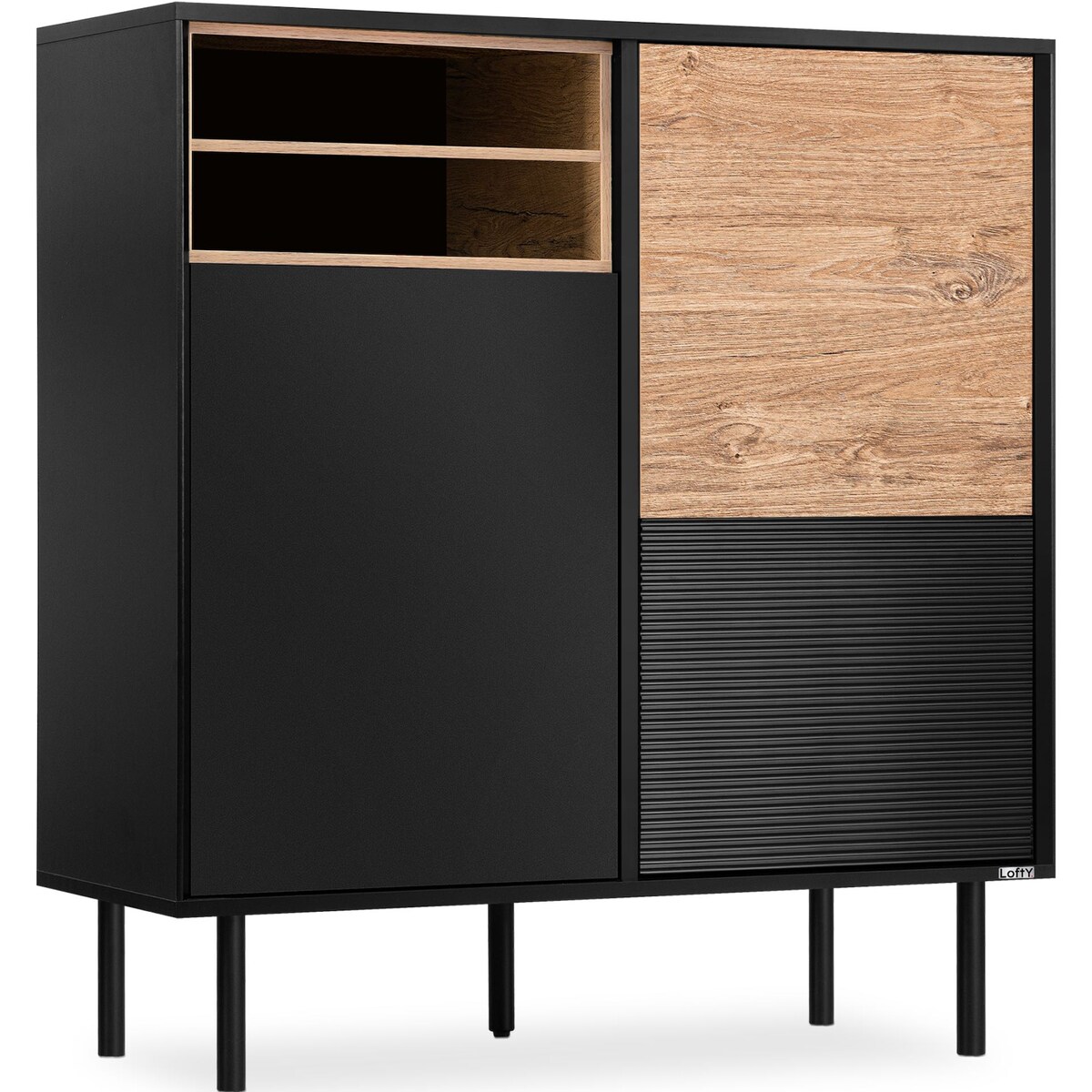 KONSIMO LOFTY Komoda w stylu loft na wysokich nogach