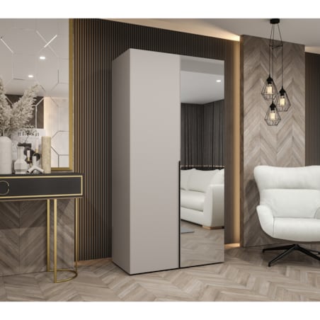 Szafa uchylna otwierana ALICANTE 2 100 wys. 202 cm Kaszmir + u. Czarny