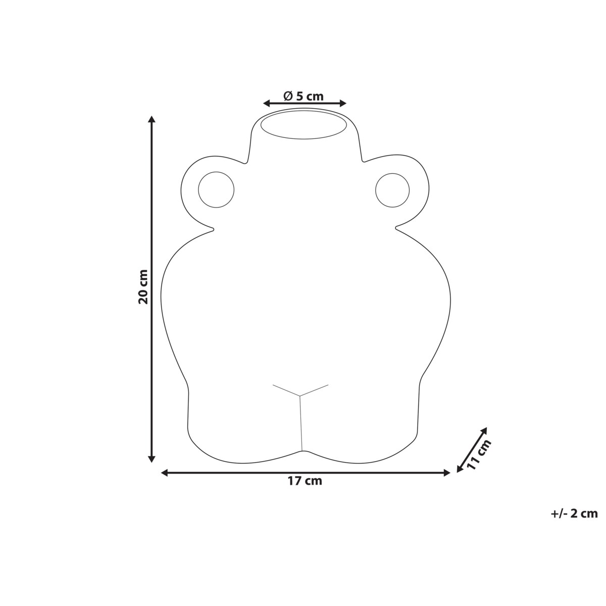 Wazon na kwiaty ceramiczny czarny NAFPLIO