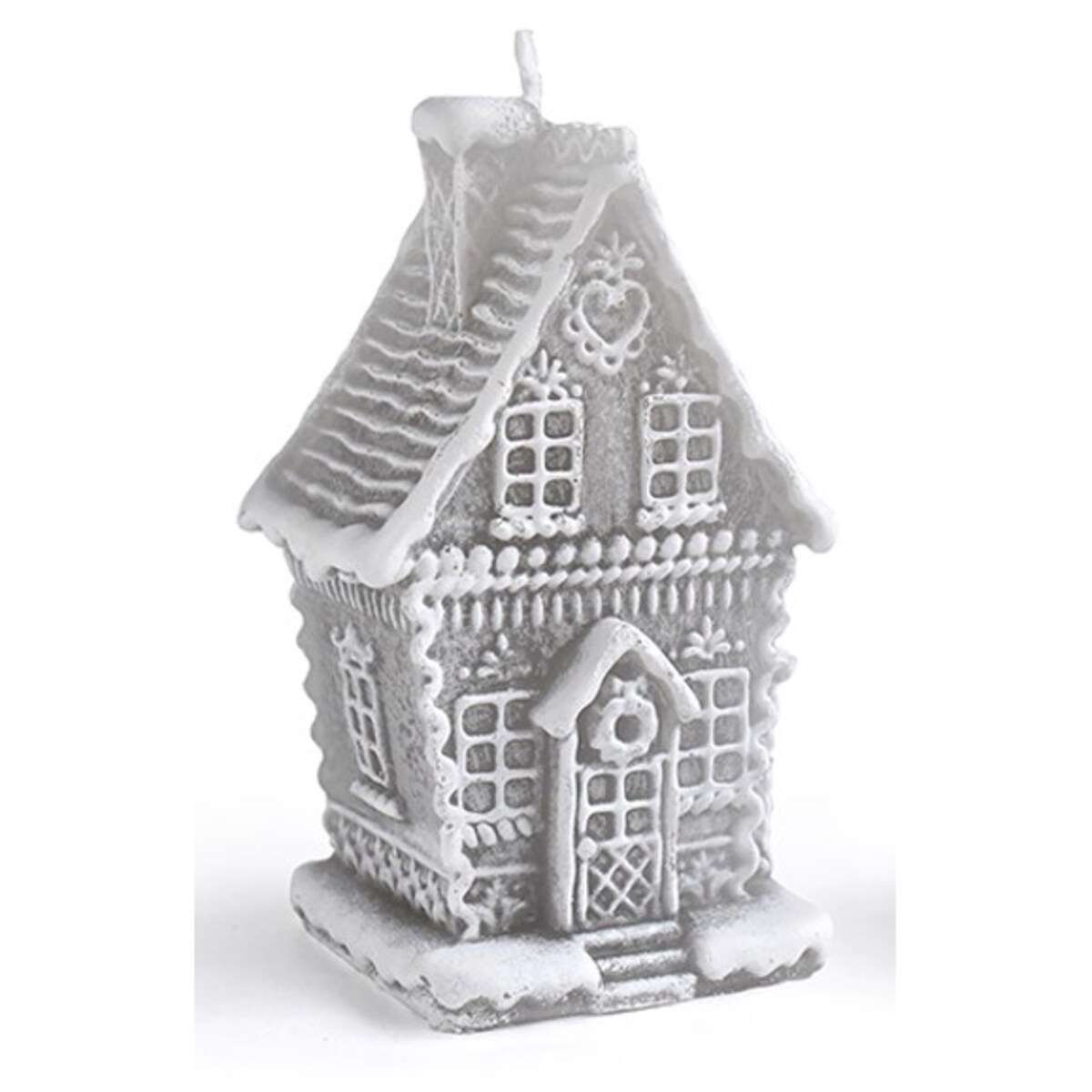 Świeca CHATKA PIERNIKOWA mała 8,5x14cm parafinowa szara