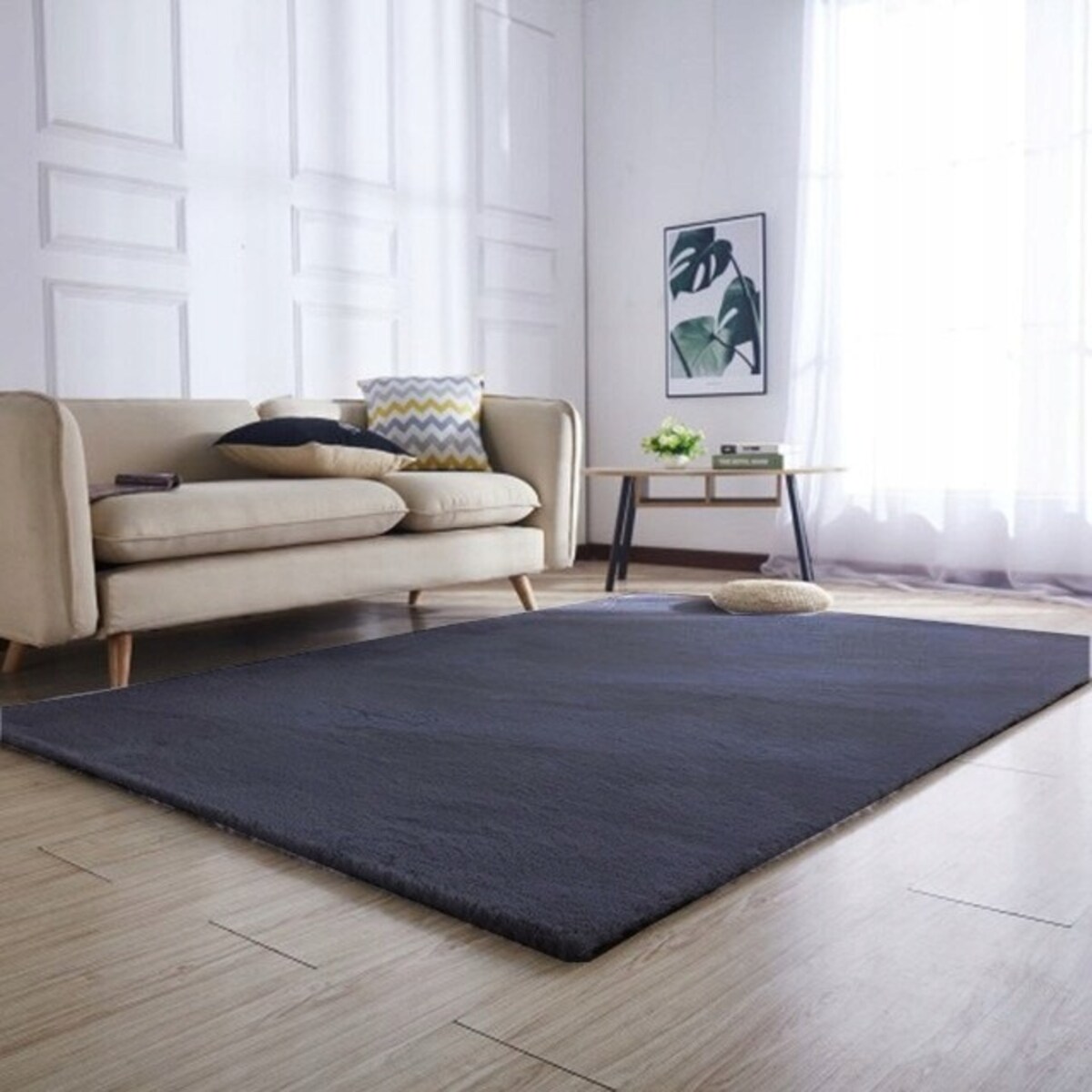 Dywan pluszowy ciemnoszary miękki miły rabbit 160x220 cm