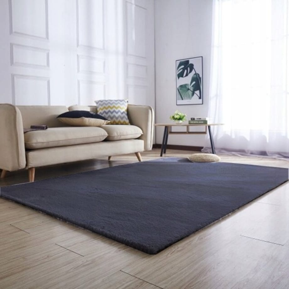 Dywan pluszowy ciemnoszary miękki miły rabbit 160x220 cm