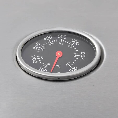 vidaXL Grill gazowy ze strefą gotowania 4+1, kolor czarno-srebrny