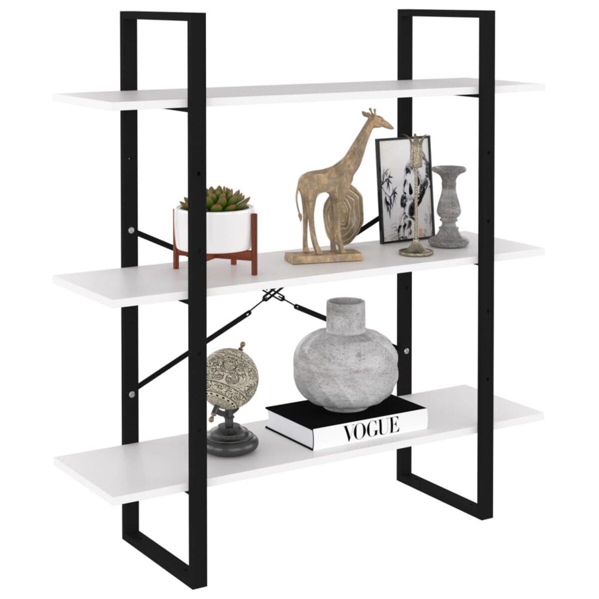 vidaXL Regał na książki, biały, 100x30x105 cm, materiał drewnopochodny