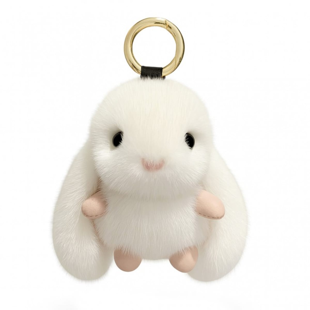 Brelok do kluczy Króliczek puchaty biały BRL340B