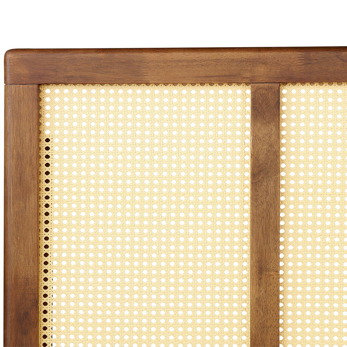 Łóżko LED Rattan AURAY 160 x 200 cm Brązowy
