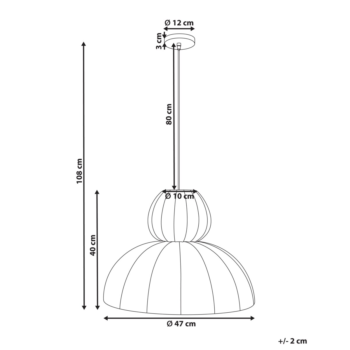 Lampa wisząca GOELETTE Jedwab syntetyczny Biały