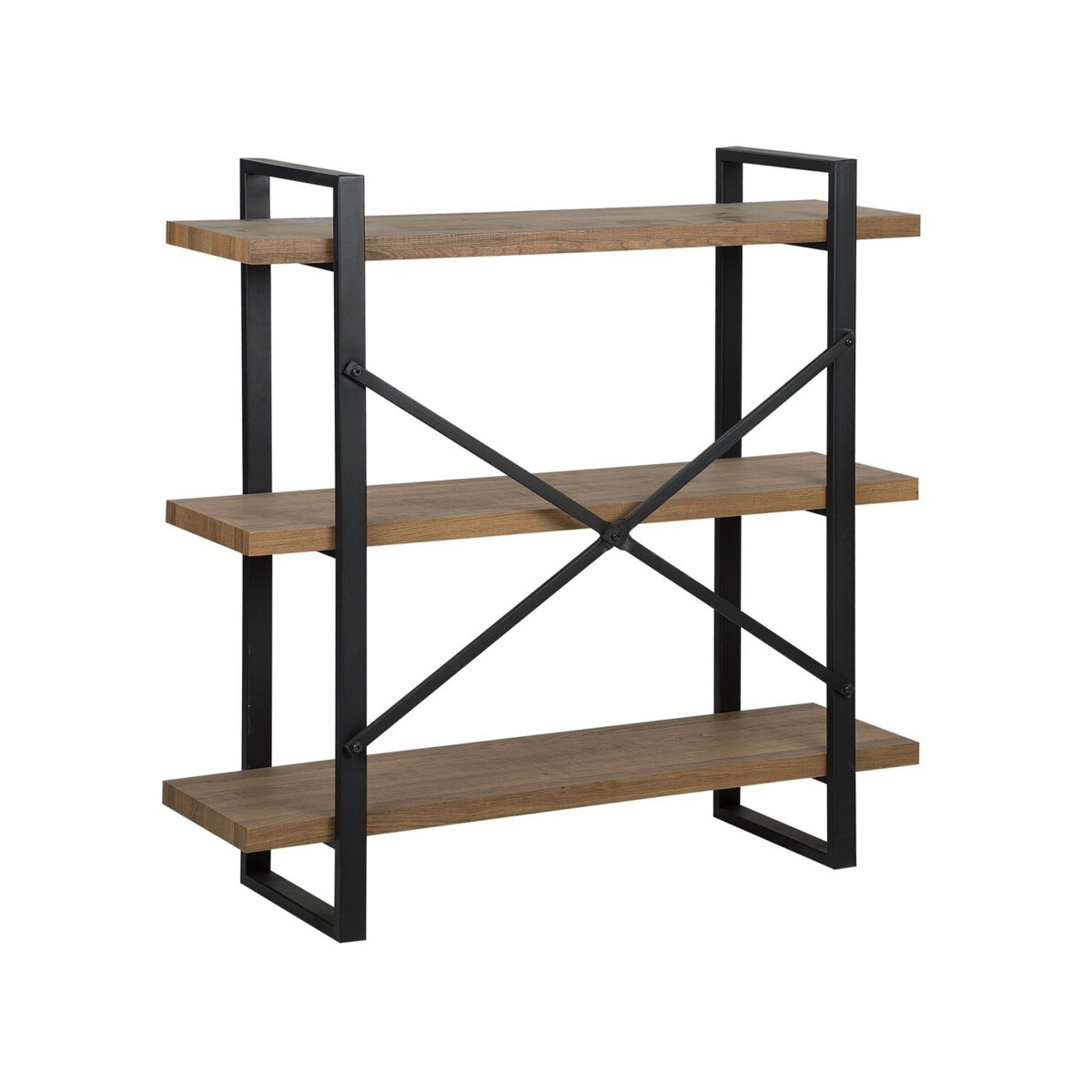 Regał 3 półki ciemne drewno TIMBER