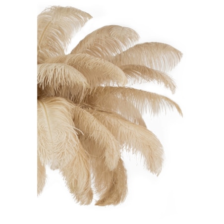 Lampa podłogowa glamour TIFFANY JL0019.BEIGE ptasie pióra mosiądz beżowa