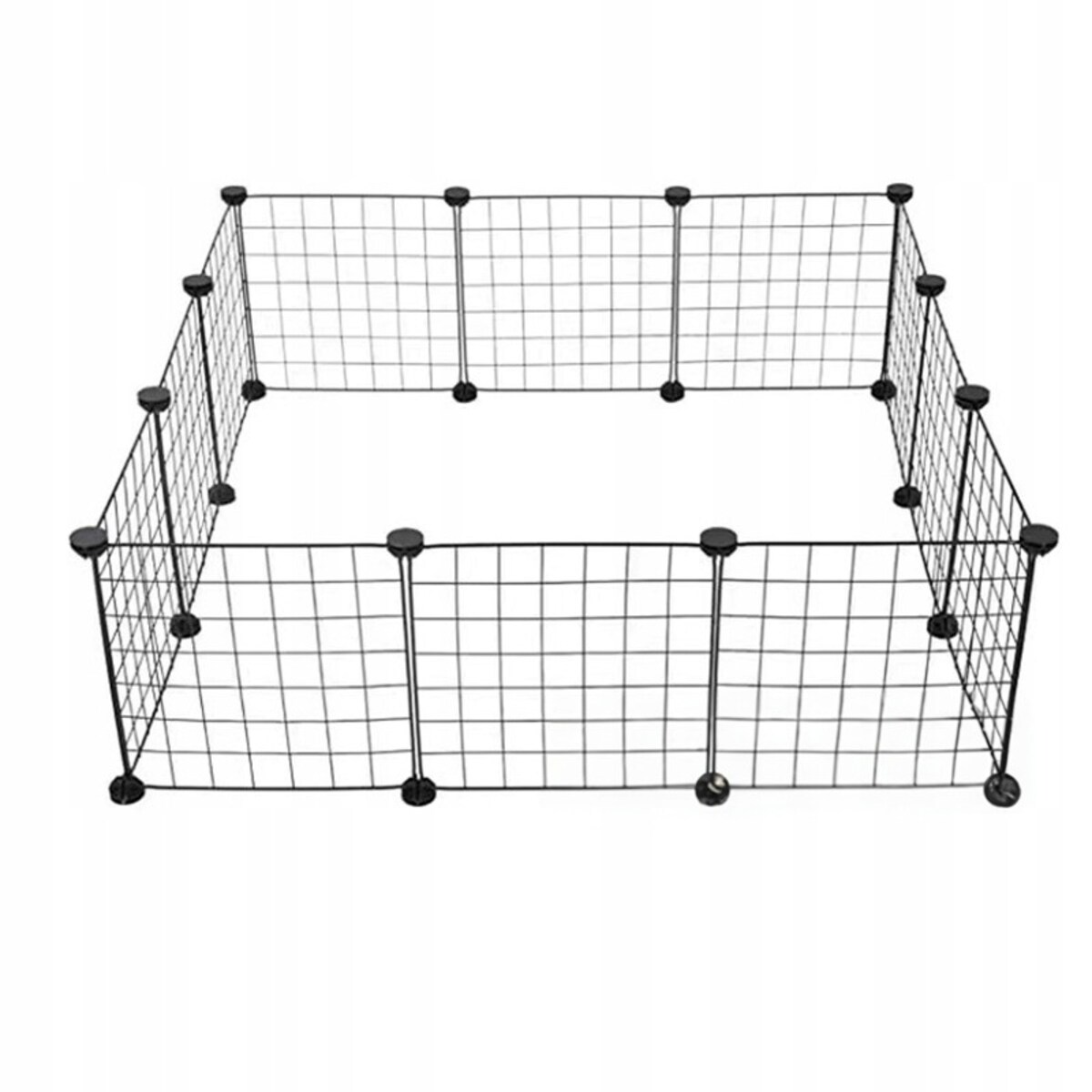 Czarny kojec zagroda metalowa dla psa kota szczeniaka królika 108 x 108 cm