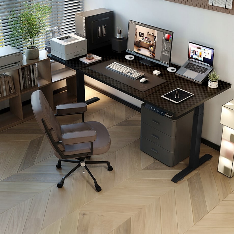 Biurko Elektryczne Podnoszone Czarne 120 cm Regulowane Wysokości 72-118 cm