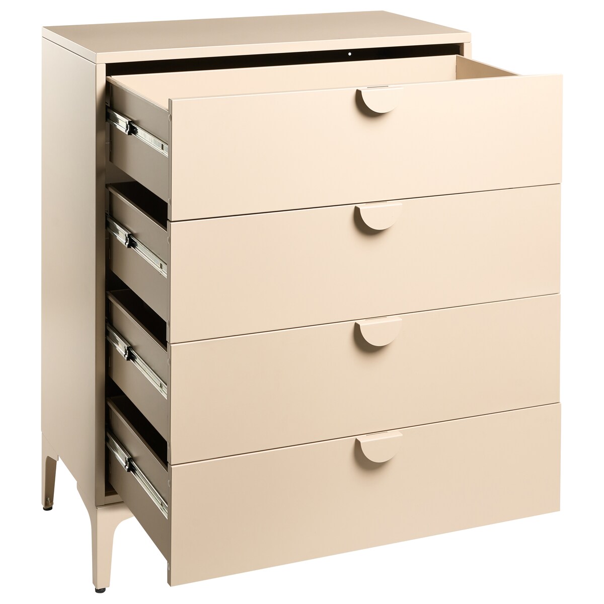 Komoda 4 szuflady ARDURA Metal Beżowy