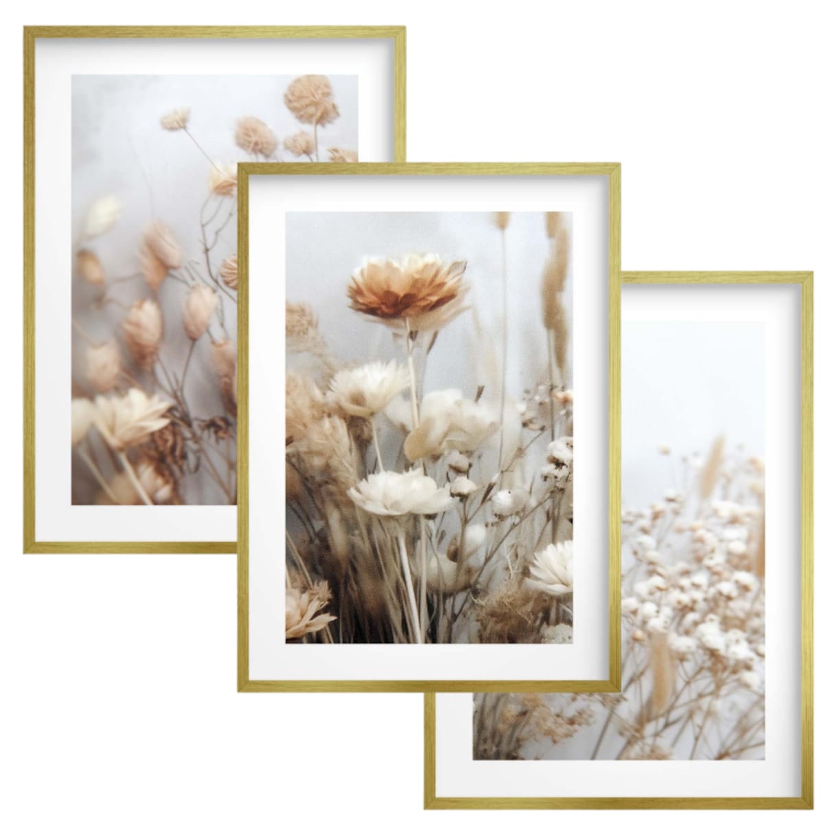 Plakaty Obrazy na ścianę Ozdoba Boho Beżowe Kwiaty do salonu sypialni