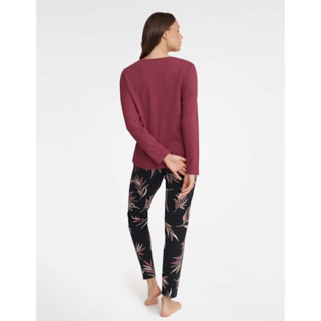 Piżama Garden 40929-83X Bordowo-Czarna Bordowo-Czarny, XL