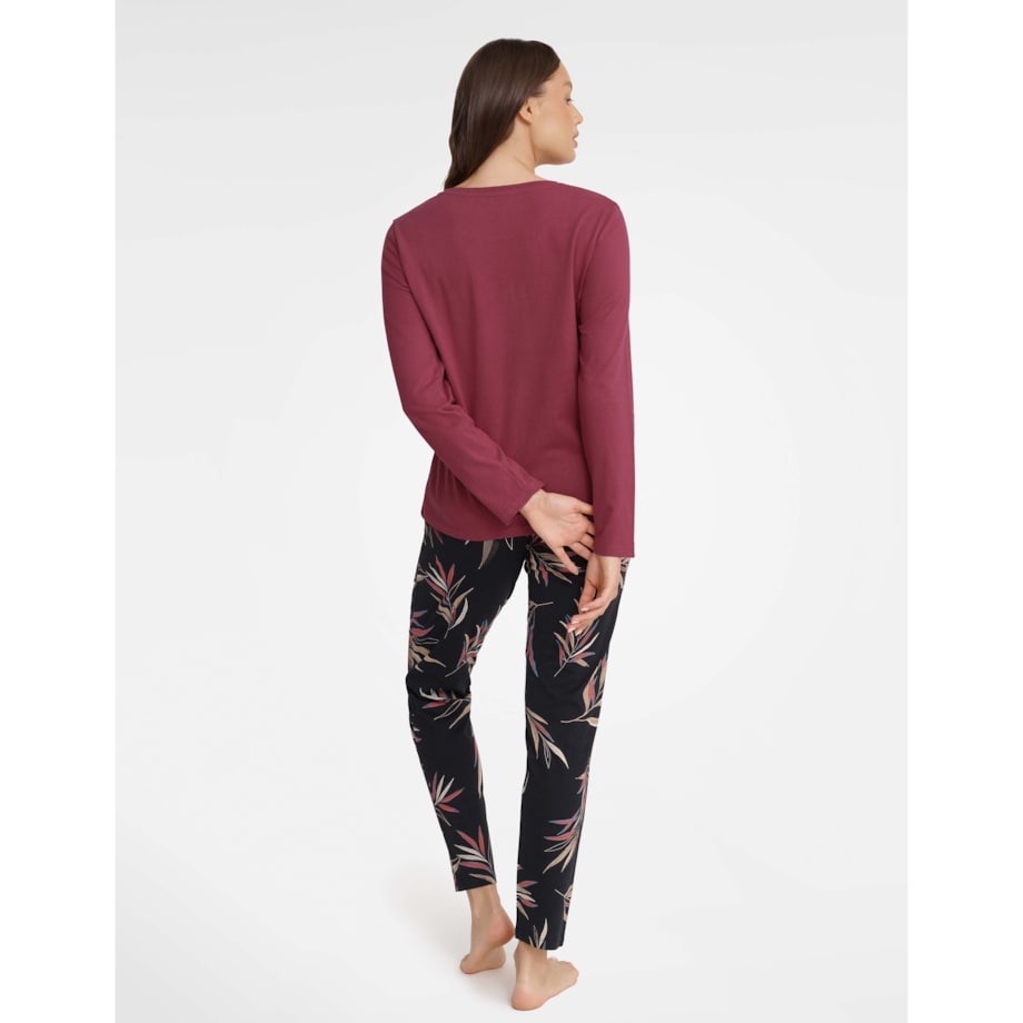 Piżama Garden 40929-83X Bordowo-Czarna Bordowo-Czarny, XL