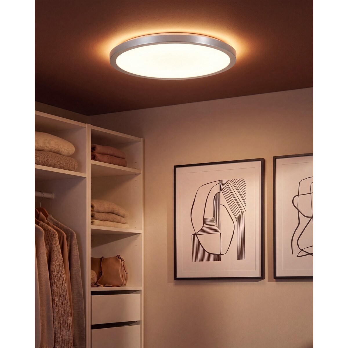 Lampa sufitowa LED VELORA Z pilotem Ze ściemniaczem Srebrny