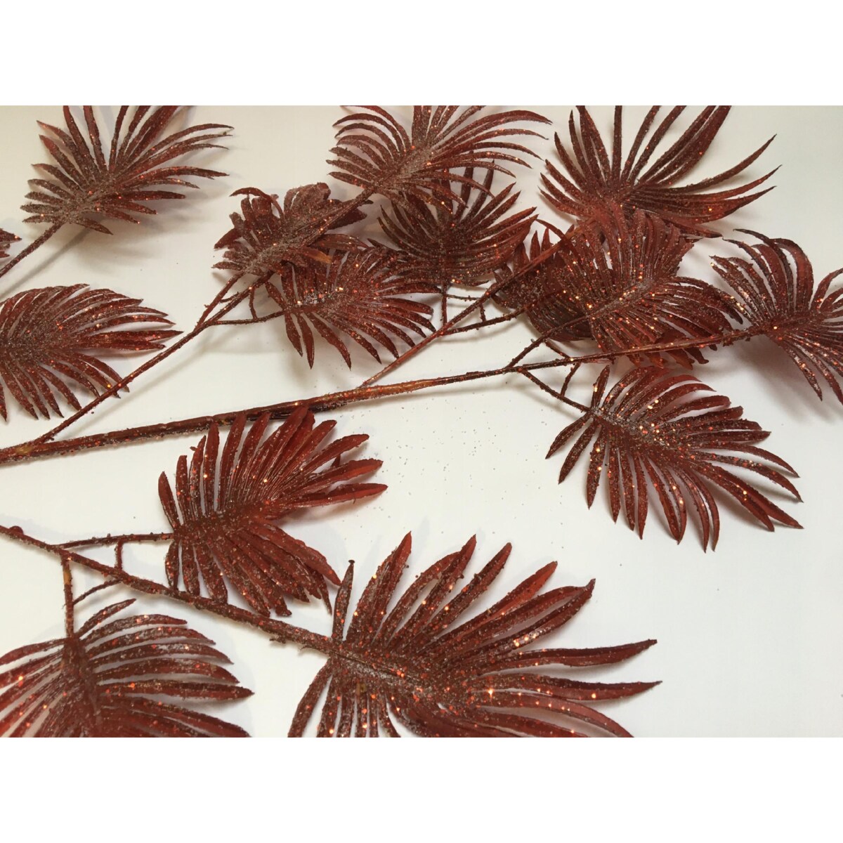 GAŁĄZKA DUŻY LIŚĆ PALMY czerwony dodatek święta dekoracja stołu stroika