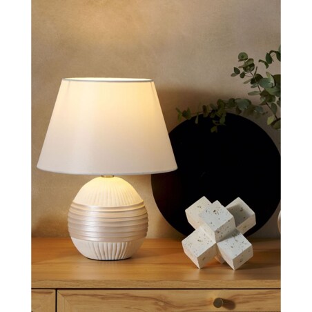 Lampka nocna ceramiczna kremowa SADO