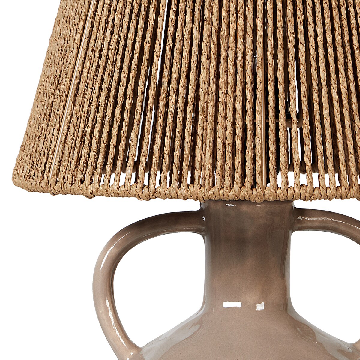 Lampa stołowa LARISSOS Ceramika Beżowoszary