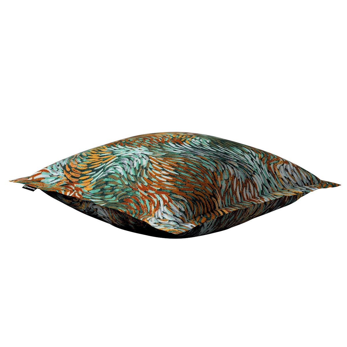 Poszewka Mona na poduszkę 45x45 abstrakcyjny zielono-pomarańczowy wzór