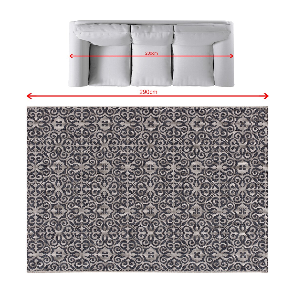 Dywan Modern Ethno sand/ antracite 200x290cm, 200 x 290 cm