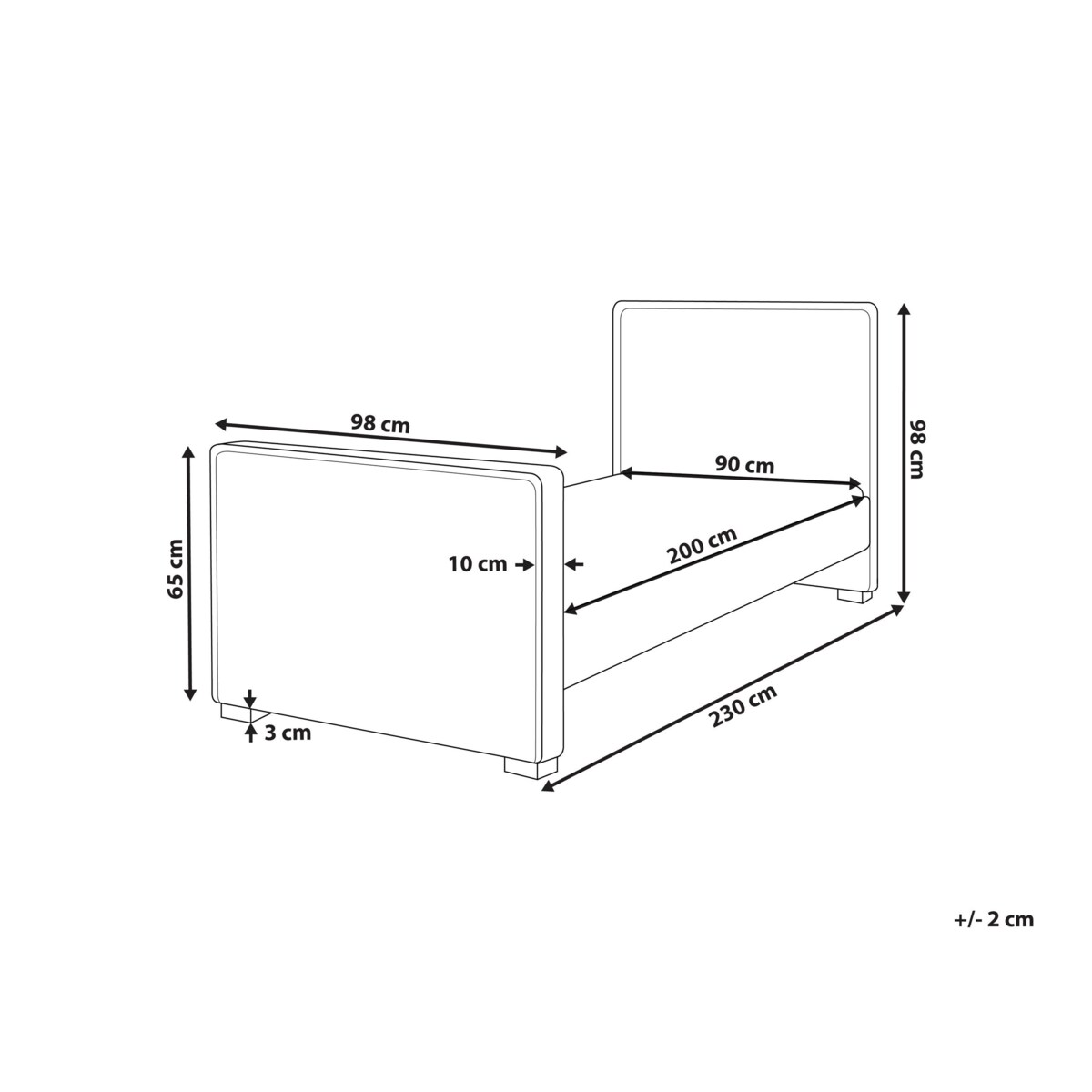 Łóżko welurowe 90 x 200 cm niebieskie TEENIE