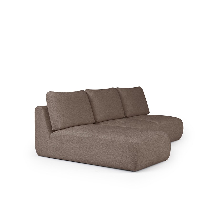 Mirel Sofa narożna lewa bez podłokietników brązowa