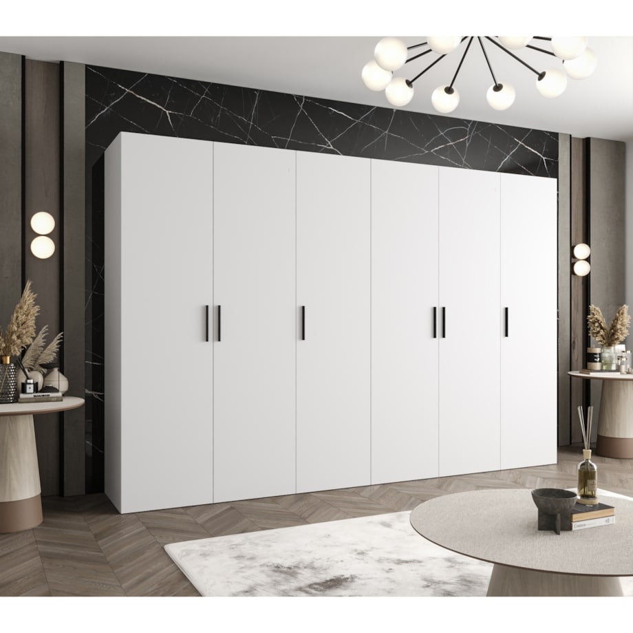 Szafa uchylna otwierana BARI 1 300 wys. 202 cm Biały + u. Czarny