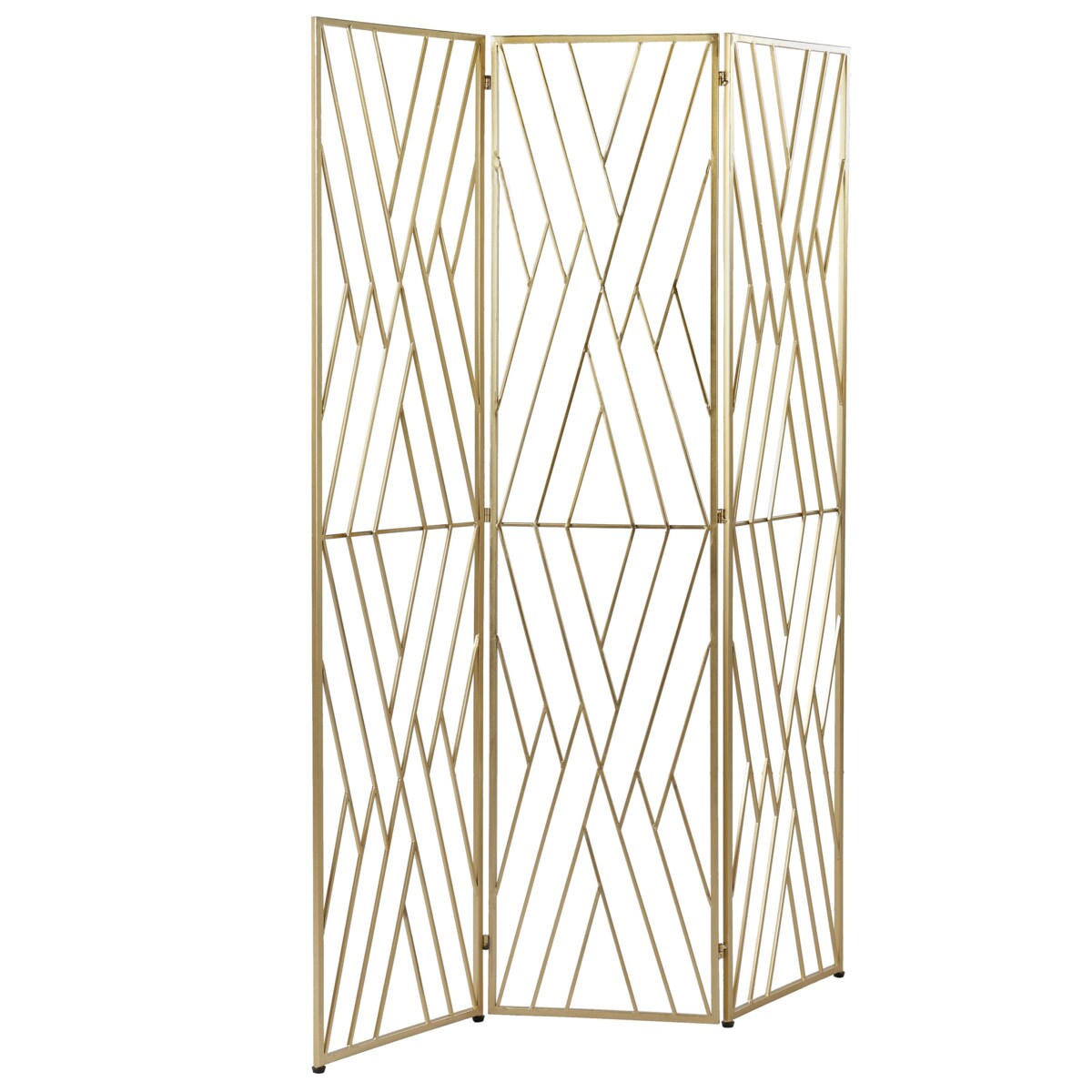 3-panelowy składany parawan pokojowy metalowy 117 x 170 cm złoty ASOLO