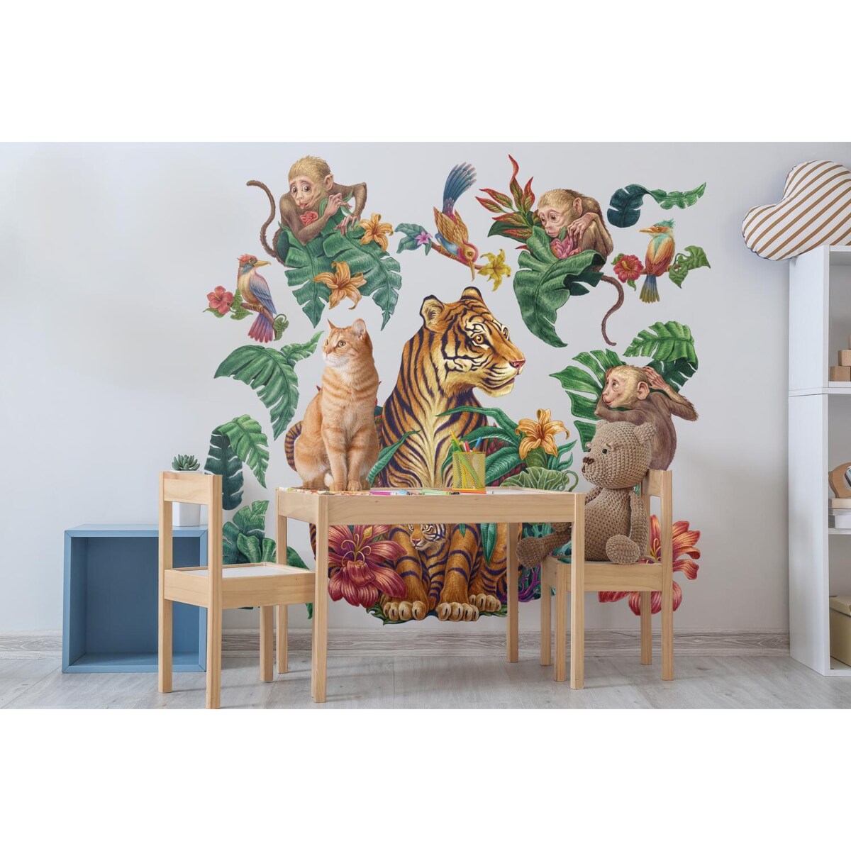 Zestaw naklejek na ścianę, Dżungla safari, 60cm