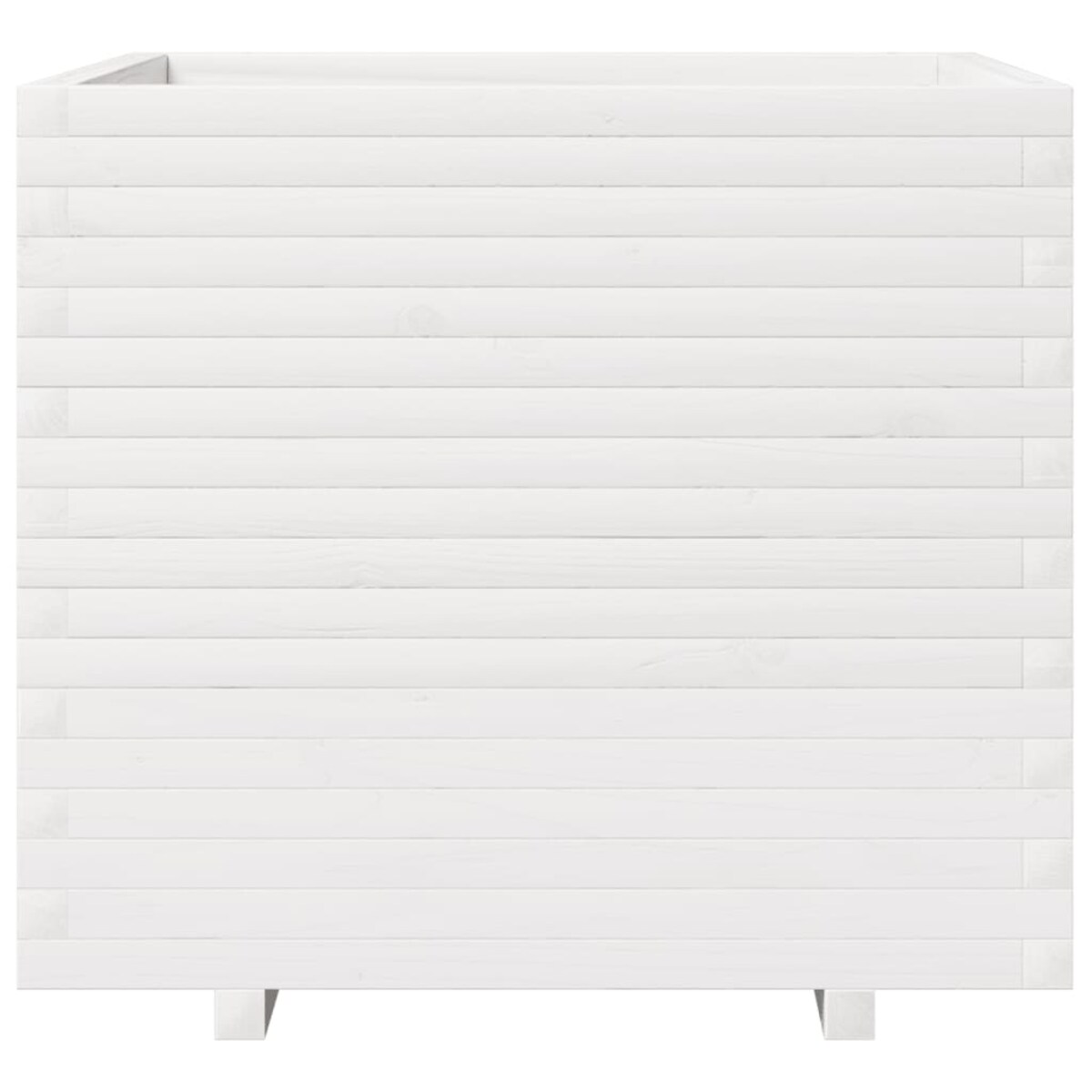 vidaXL Donica ogrodowa, biała, 80x80x72 cm, lite drewno sosnowe