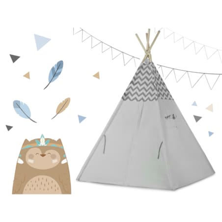 Tipi namiot wigwam dla dzieci teepee girlanda poduszki stabilizator Nukido
