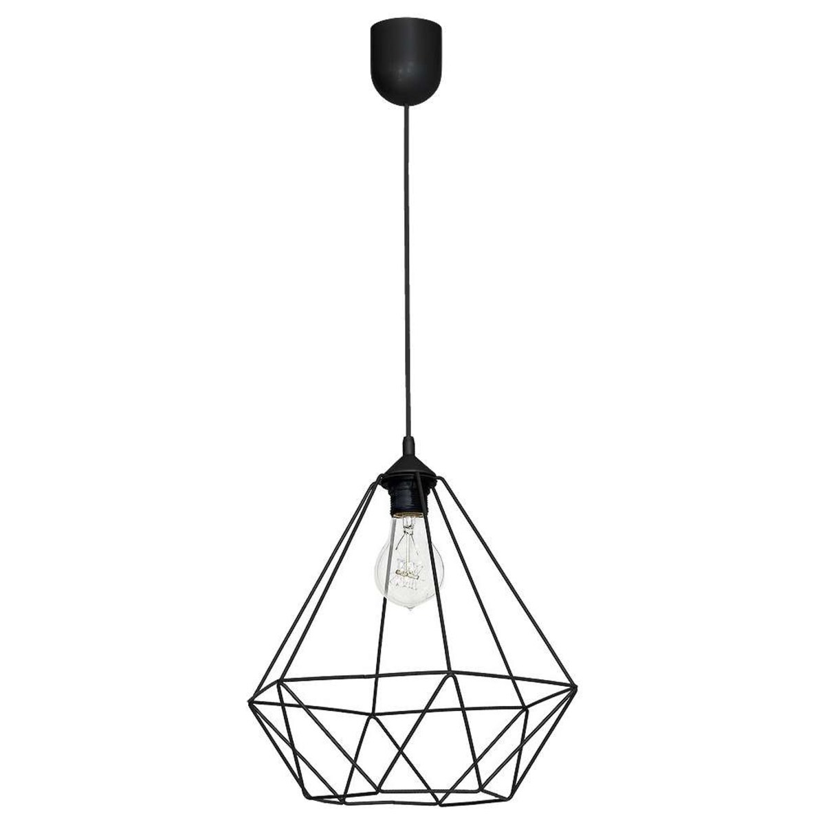 Druciana LAMPA wisząca BASKET 7214 Milagro metalowa OPRAWA zwis klatka loft czarna