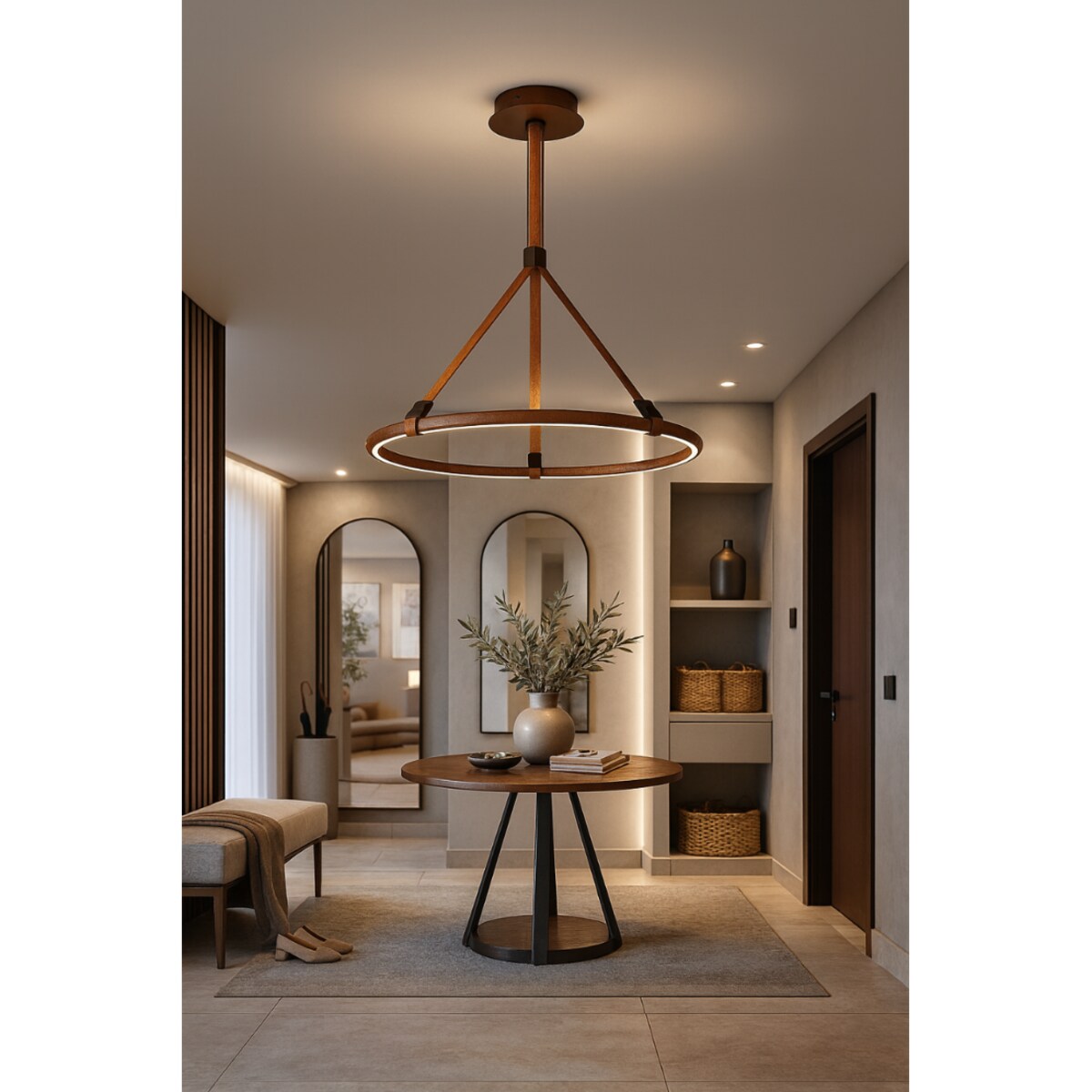 LAMPA WISZĄCA MIRESTA M IMITACJA DREWNA