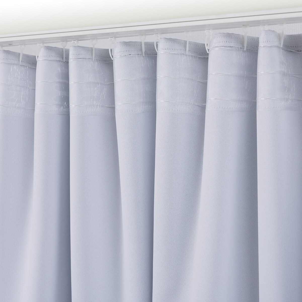 Zasłona zaciemniająca na taśmie marszczącej stalowa biel 140 x 280 cm 1 szt. 140x280 biały