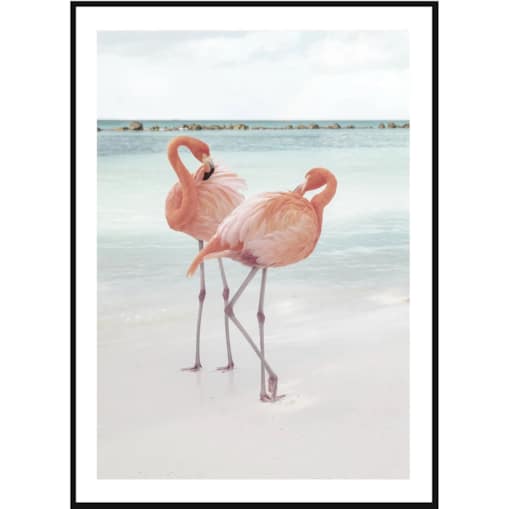 Poster Story, Plakat, Obraz - Plaża z Flamingami, wymiary 42 x 60 cm