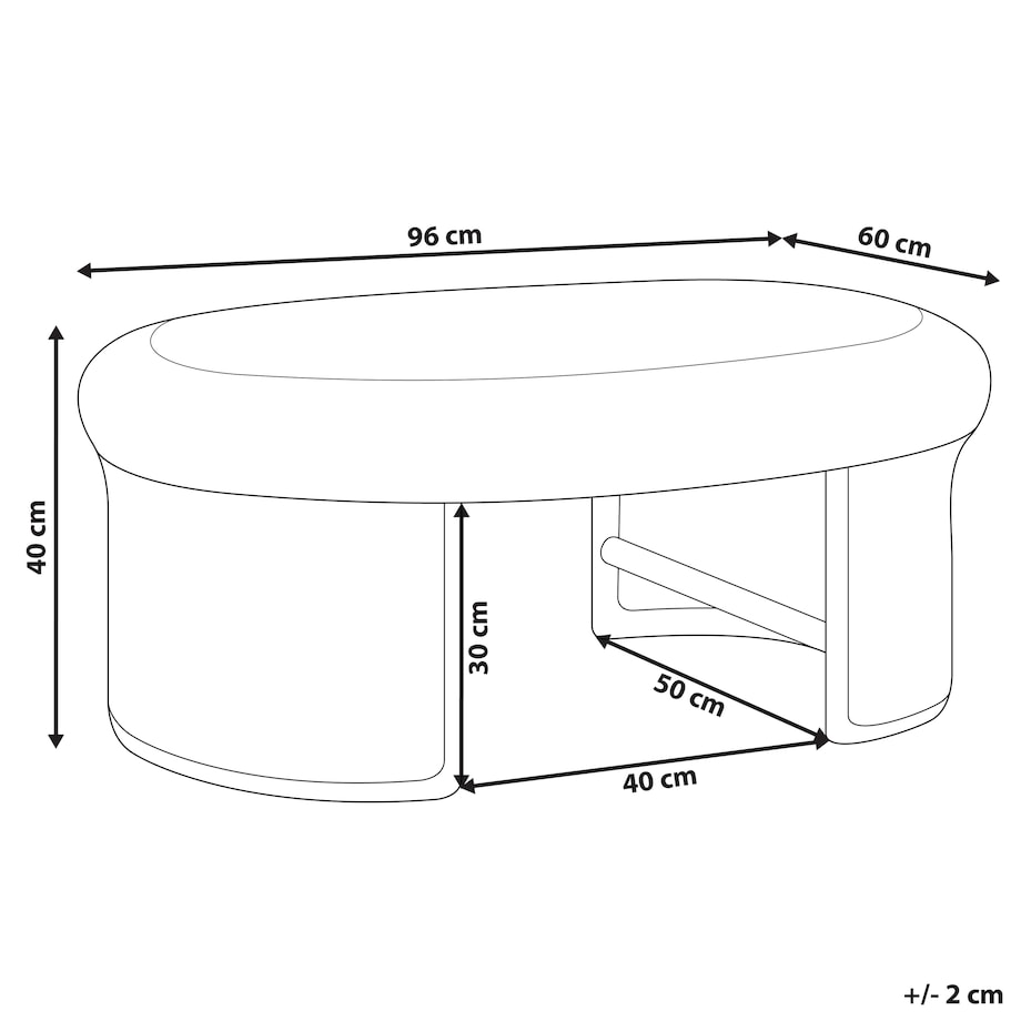 Stolik kawowy ogrodowy LIVADEIA 60 cm 96 cm Rattan Naturalny