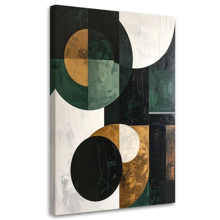 Obraz do salonu sypialni biura, Abstrakcja kształty koła zielony