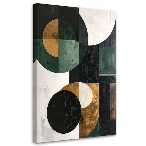Obraz do salonu sypialni biura, Abstrakcja kształty koła zielony