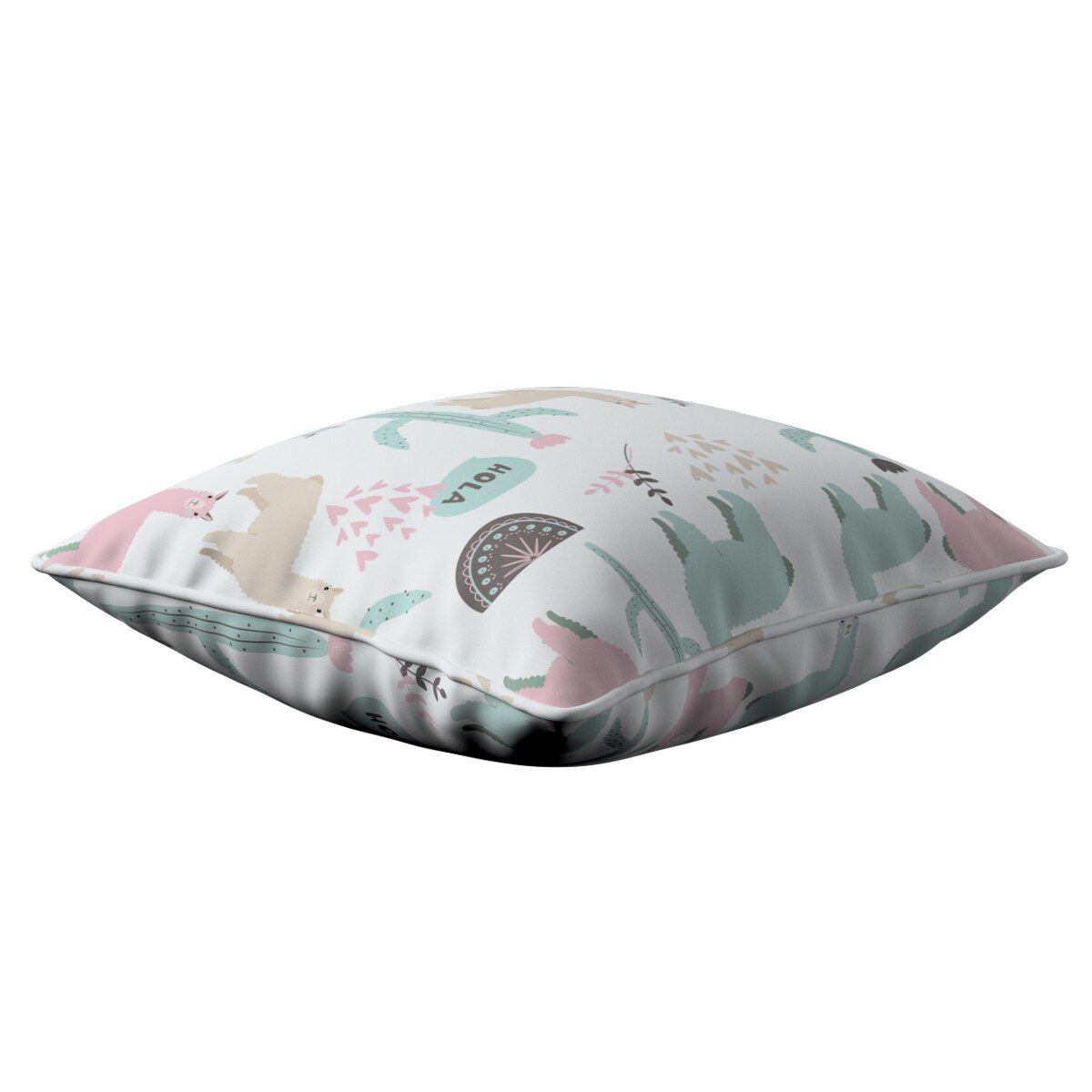 Poszewka Lola 45x45 pastelowe lamy na jasnoszarym tle