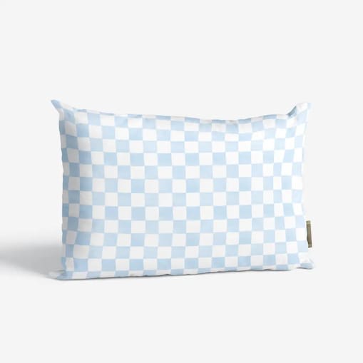 Poduszka świąteczna - błękitna krata