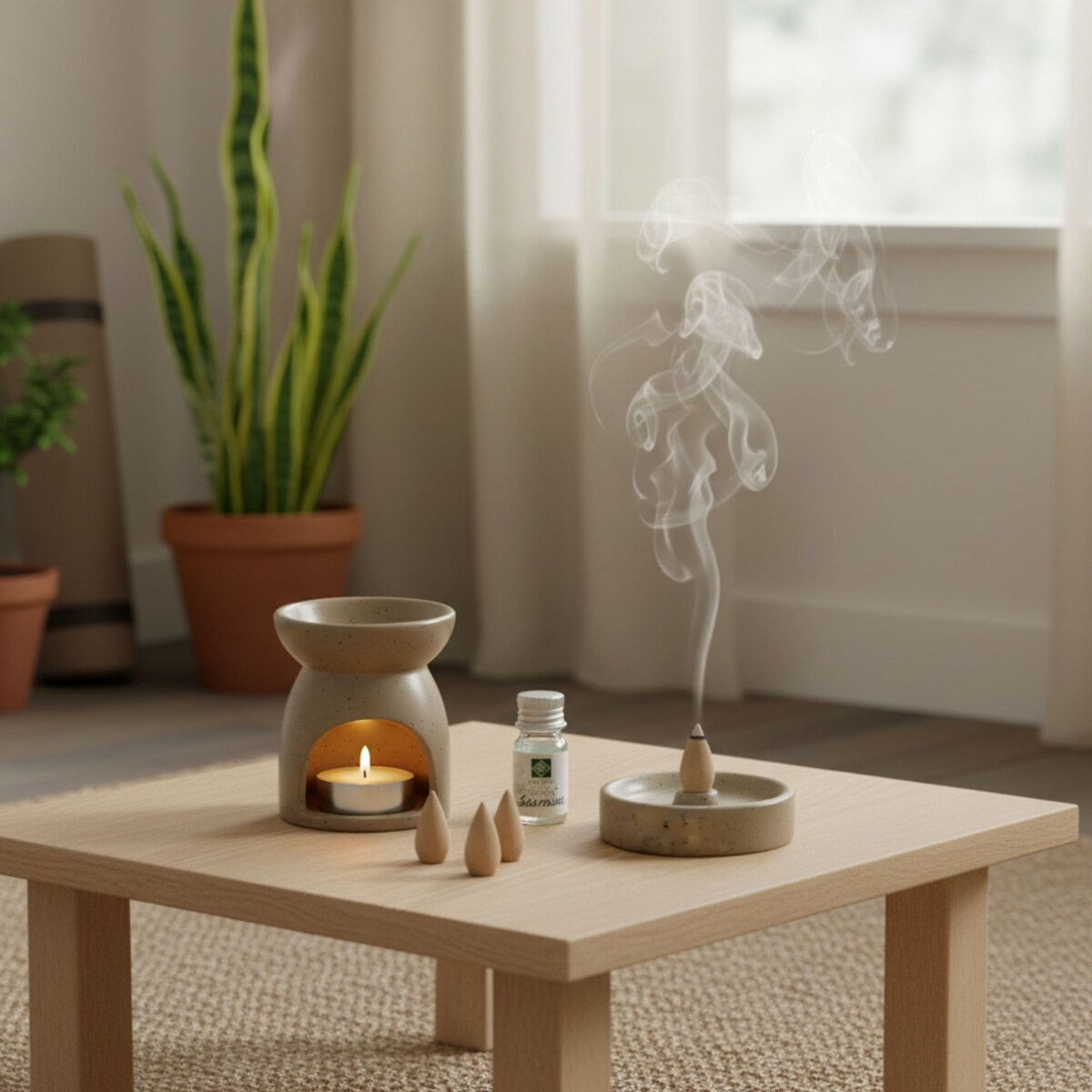 Kominek zapachowy + kadzidła HAPO, 9 elementów